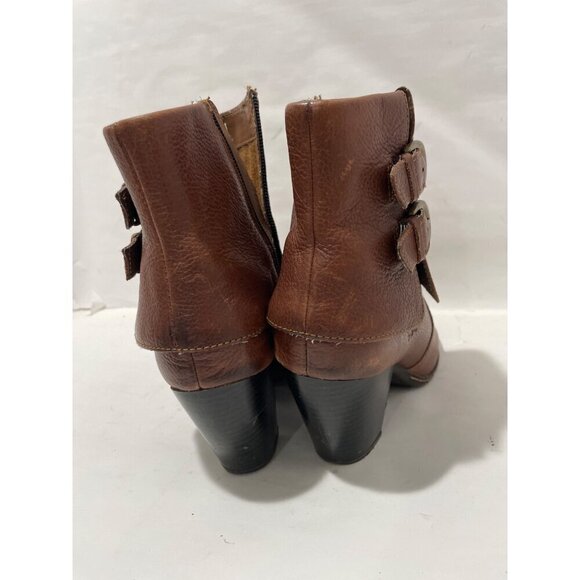 BOC BOOTS Concepts Traipse Brown Leather Ankle Boots, Size 7/38 Cuff Buckle SHO - Picture 3 of 8